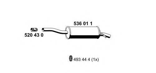 ERNST 536011 Глушник вихлопних газів кінцевий