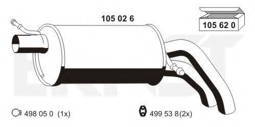 ERNST 105026 Глушник вихлопних газів кінцевий