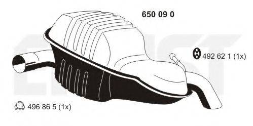 ERNST 650090 Глушник вихлопних газів кінцевий