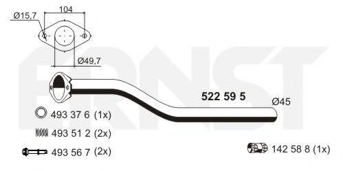 ERNST 522595 Труба вихлопного газу