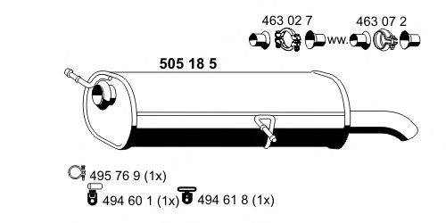 ERNST 505185 Глушник вихлопних газів кінцевий