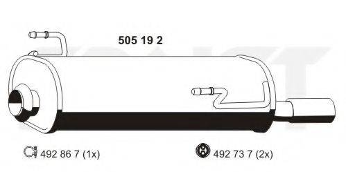 ERNST 505192 Глушник вихлопних газів кінцевий