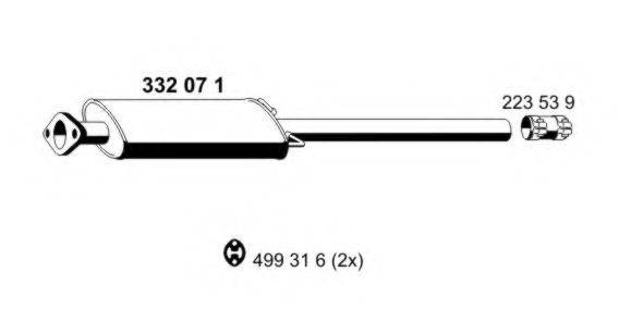 ERNST 332071 Середній глушник вихлопних газів