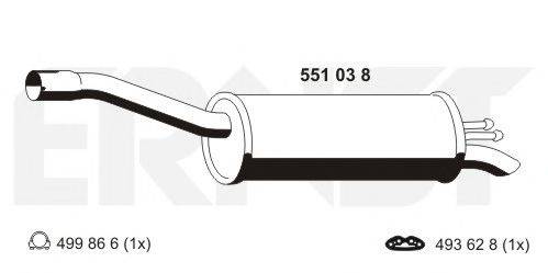 ERNST 551038 Глушник вихлопних газів кінцевий