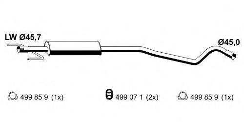 ERNST 053037 Середній глушник вихлопних газів