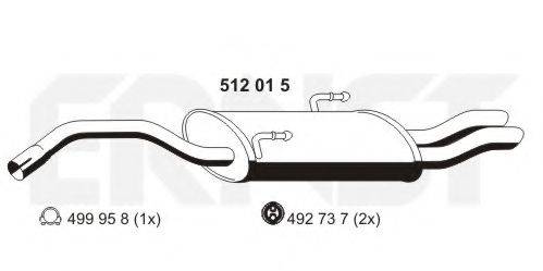 ERNST 512015 Глушник вихлопних газів кінцевий