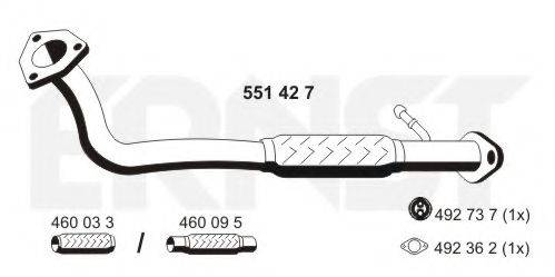 ERNST 551427 Труба вихлопного газу