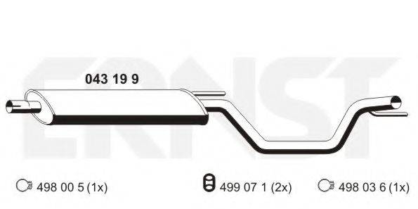 ERNST 043199 Середній глушник вихлопних газів