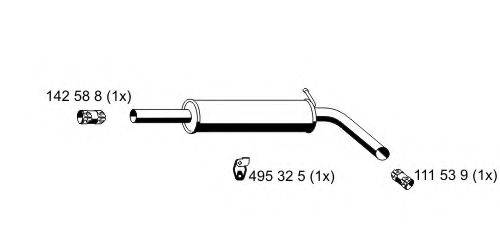 ERNST 112284 Середній глушник вихлопних газів