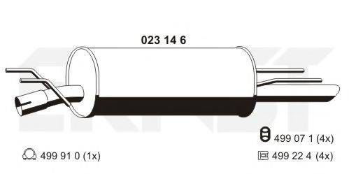 ERNST 023146 Глушник вихлопних газів кінцевий