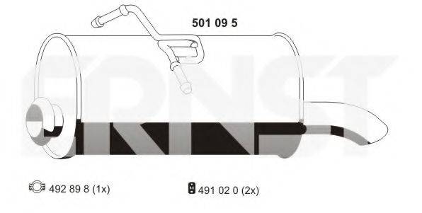 ERNST 501095 Глушник вихлопних газів кінцевий