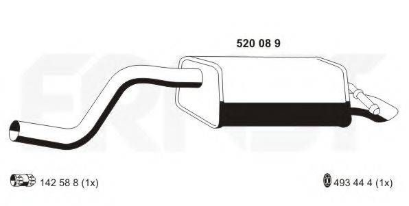 ERNST 520089 Глушник вихлопних газів кінцевий