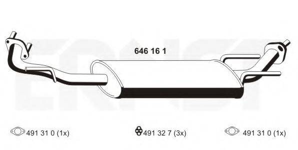 ERNST 646161 Середній глушник вихлопних газів