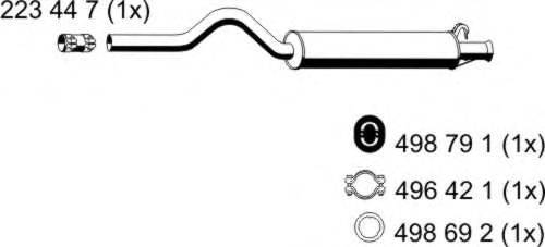ERNST 233026 Середній глушник вихлопних газів