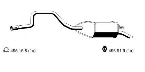 ERNST 344173 Глушник вихлопних газів кінцевий