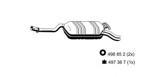 ERNST 374262 Глушник вихлопних газів кінцевий