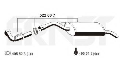 ERNST 522007 Глушник вихлопних газів кінцевий