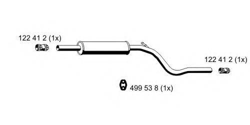 ERNST 642002 Середній глушник вихлопних газів