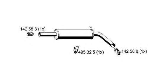 ERNST 645034 Середній глушник вихлопних газів