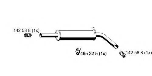 ERNST 645058 Середній глушник вихлопних газів