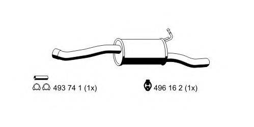 ERNST 331128 Глушник вихлопних газів кінцевий