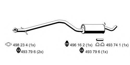 ERNST 331135 Середній глушник вихлопних газів