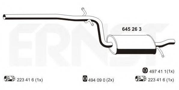 ERNST 645263 Середній глушник вихлопних газів