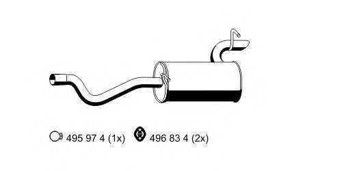 ERNST 385121 Глушник вихлопних газів кінцевий