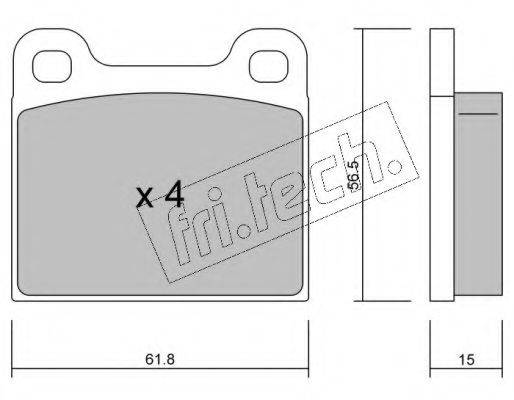 FRI.TECH. 0030 Комплект гальмівних колодок, дискове гальмо