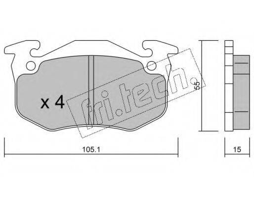 FRI.TECH. 0385 Комплект гальмівних колодок, дискове гальмо