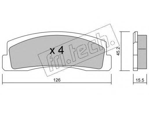 FRI.TECH. 0480 Комплект гальмівних колодок, дискове гальмо