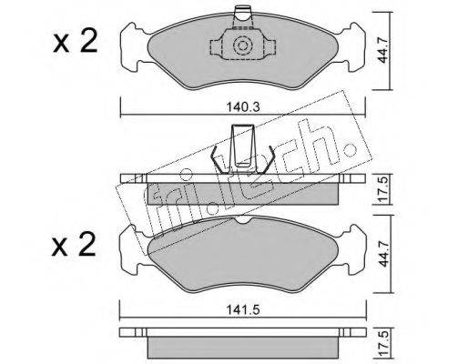 FRI.TECH. 0900 Комплект гальмівних колодок, дискове гальмо