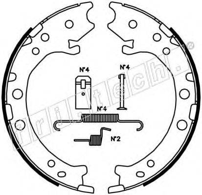 FRI.TECH. 1044026K Комплект гальмівних колодок, стоянкова гальмівна система