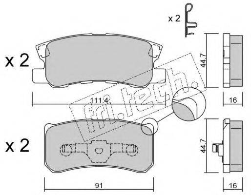FRI.TECH. 4151 Комплект гальмівних колодок, дискове гальмо