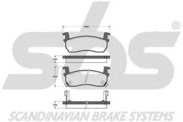 SBS 1501222224 Комплект гальмівних колодок, дискове гальмо