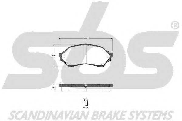 SBS 1501223239 Комплект гальмівних колодок, дискове гальмо