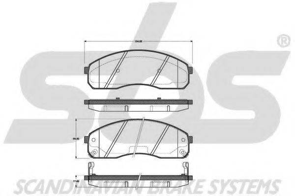 SBS 1501223504 Комплект гальмівних колодок, дискове гальмо