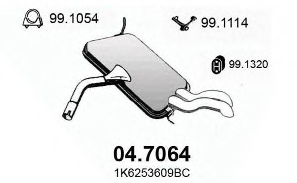 ASSO 047064 Глушник вихлопних газів кінцевий