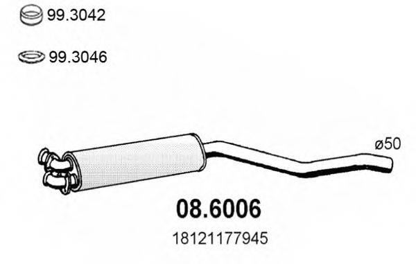 ASSO 086006 Середній глушник вихлопних газів
