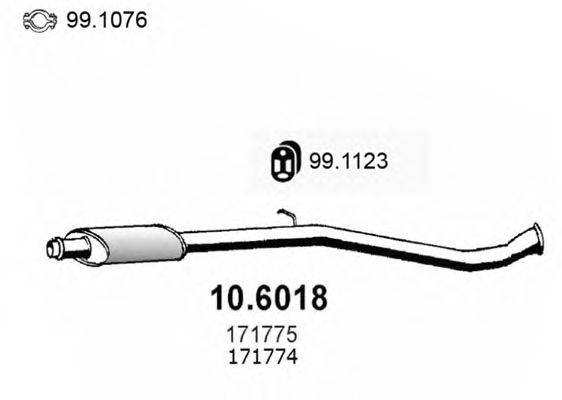 ASSO 106018 Середній глушник вихлопних газів