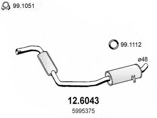 ASSO 126043 Середній глушник вихлопних газів