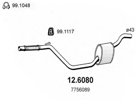 ASSO 126080 Середній глушник вихлопних газів