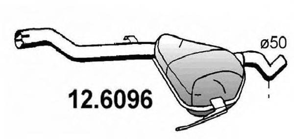 ASSO 126096 Середній глушник вихлопних газів