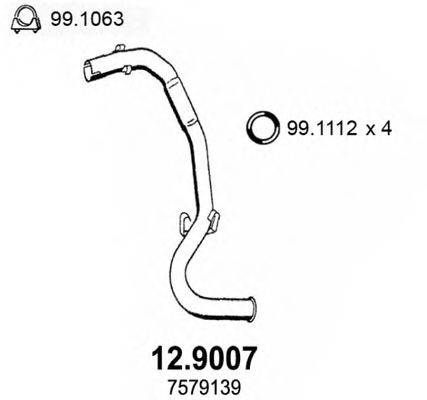ASSO 129007 Труба вихлопного газу