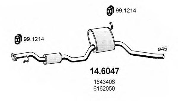 ASSO 146047 Середній глушник вихлопних газів