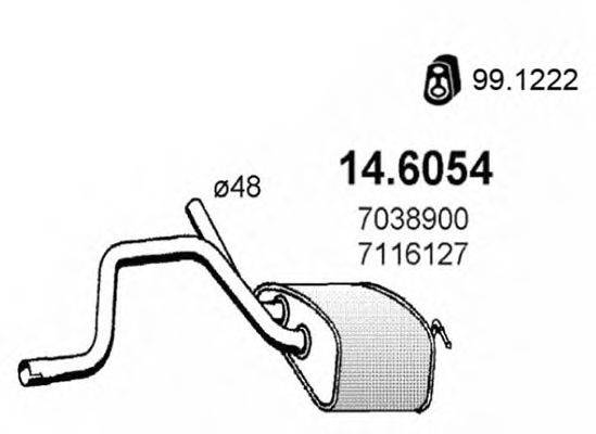 ASSO 146054 Середній глушник вихлопних газів