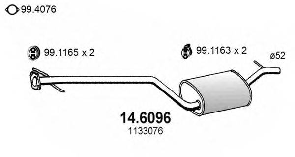 ASSO 146096 Середній глушник вихлопних газів