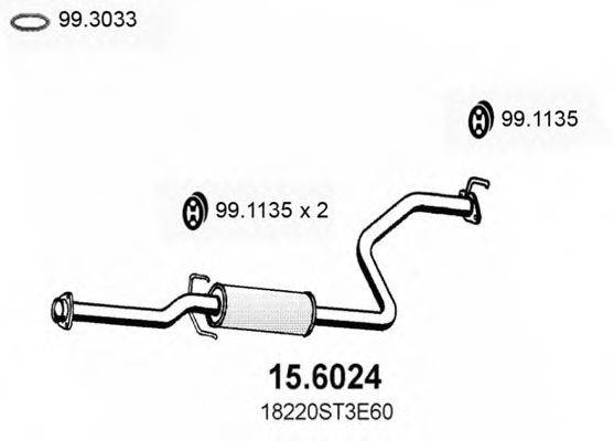 ASSO 156024 Середній глушник вихлопних газів