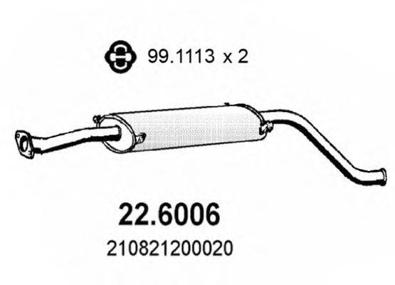 ASSO 226006 Середній глушник вихлопних газів