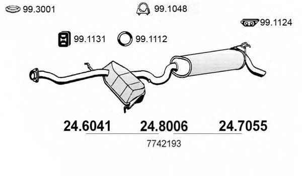 ASSO 246041 Середній глушник вихлопних газів